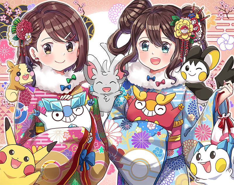 poke girls kimono